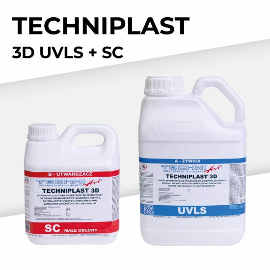 TECHNIPLAST 3D - UVLS + TECHNIPLAST 3D- SC krystalicznie czysta żywica epoksydowa do wykonywania odlewów do 2 cm w jednej warstwie